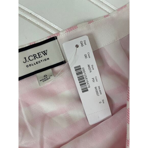 NWT J. Crew Pink Ruffle Skirt Silk Twill Career Office Workwear Feminine Size 0 - Picture 7 of 8